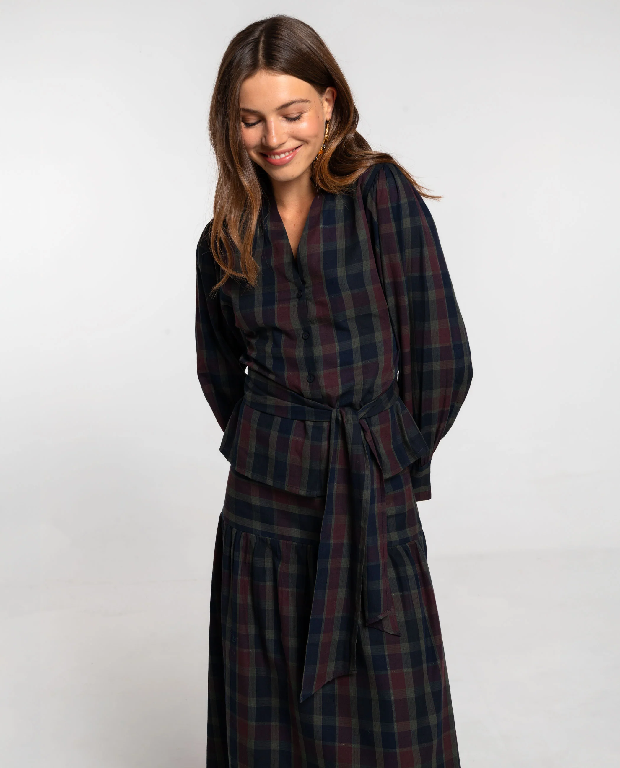 BLUSA TALK LATER · CUADROS TARTÁN - Image 3