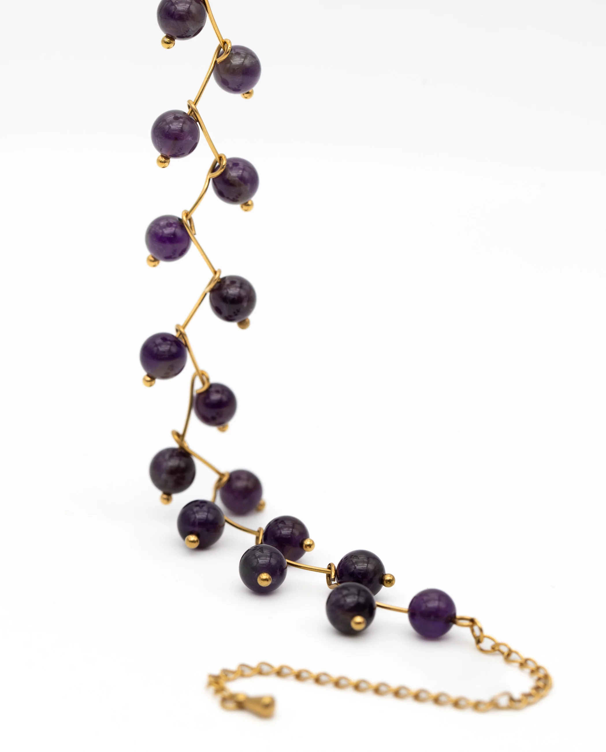 COLLAR ZIGY AMETHYST · ACERO BAÑO ORO - Image 5