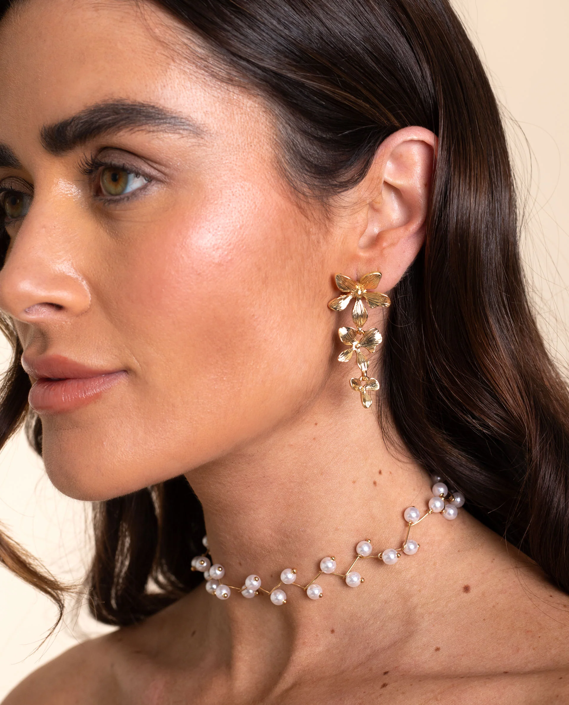 PENDIENTES DANGLE BLOOM · BAÑO ORO - Image 3