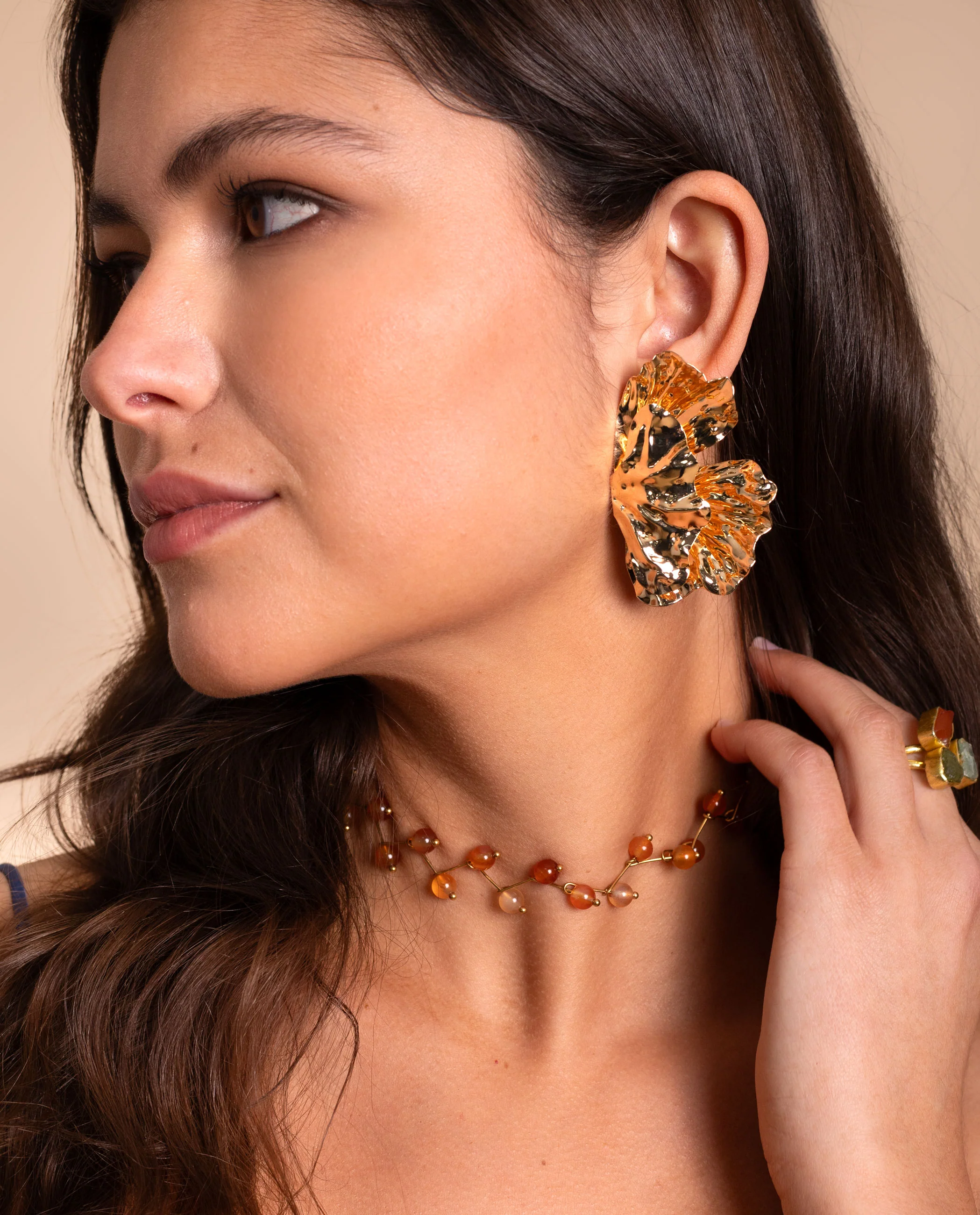 PENDIENTES NERIUM · DORADO - Image 3